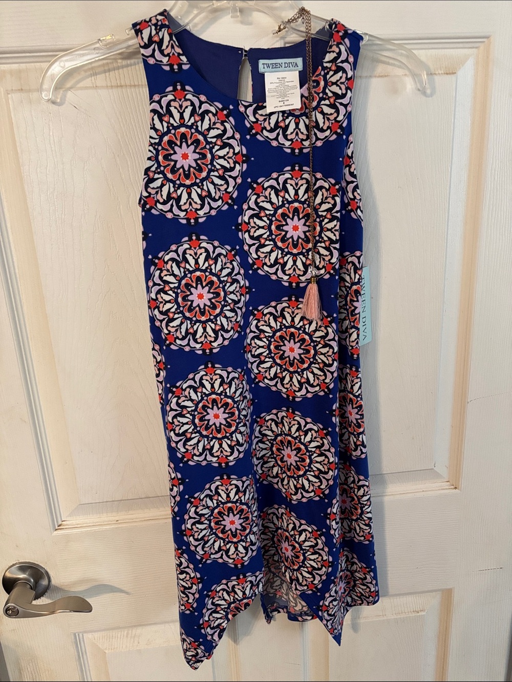 Tween Diva Royal Blue Medallion A-Line Dress